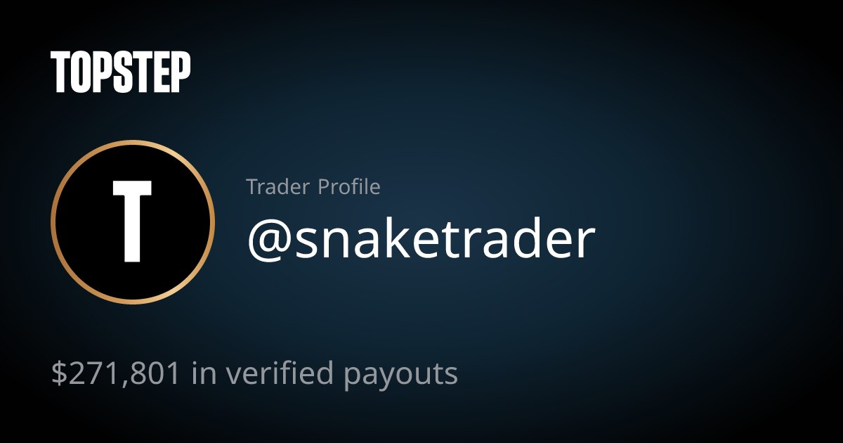 @snaketrader verified Topstep public profile — $271,801 in verified payouts